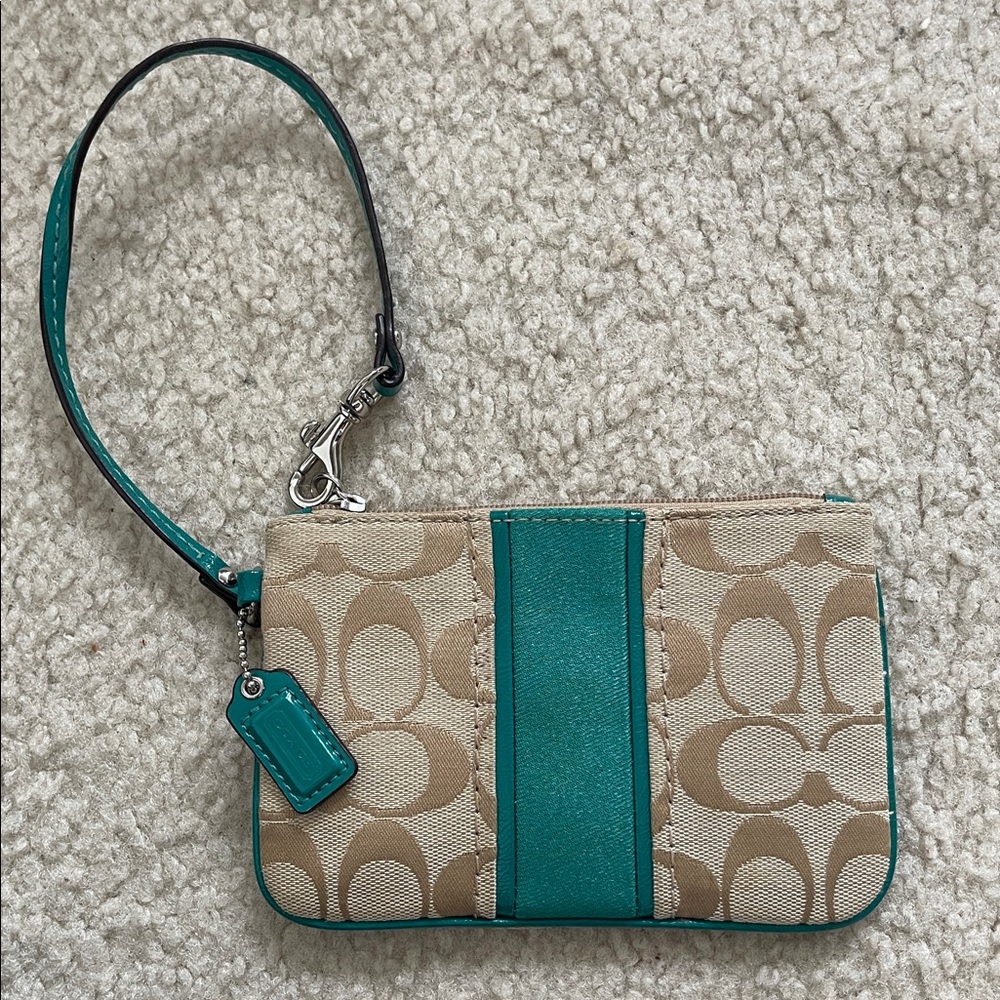 Coach F49174 Signature Stripe Small Wristlet